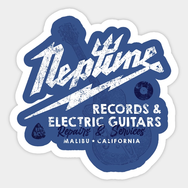 Neptune Records and Guitars Sticker by MindsparkCreative